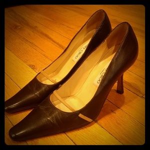 Vintage Jimmy Choo Brown Leather Pumps orig $845,